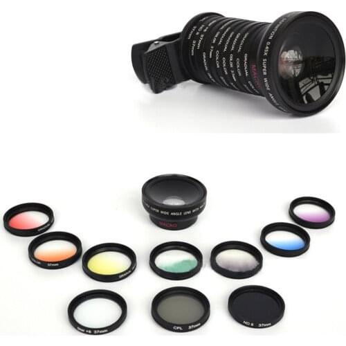 12 in 1 37mm Filter Phone Camera Lens Set 0.45x Wide Angle CPL Filter ND8 STAR, Wide Range of Compatible Devices