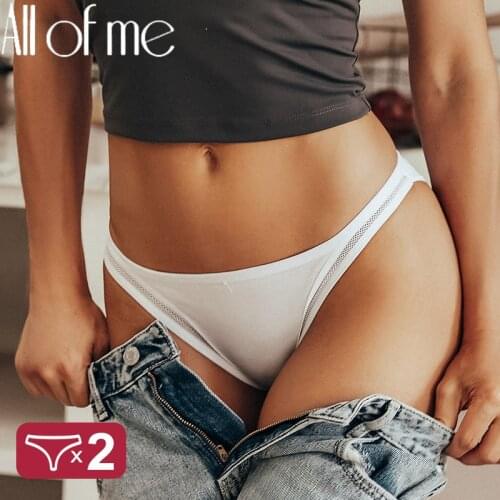 2PCS/Set Sexy Lingerie Women Panties Lace Underwear Female Underpants Cotton Briefs Low Waist Mesh Hollow Out Pantys Lingerie