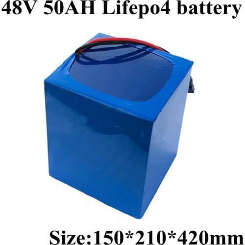48V 50Ah 26650 LiFepo4 Lithium with MP14 Connectors for Solar Panels EV Led Panel Solar Power System+5A Charger