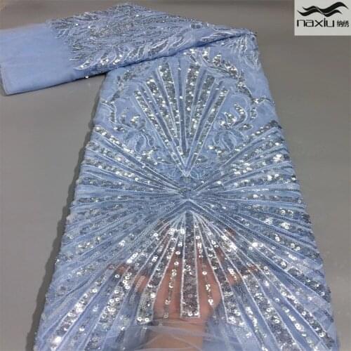 Madison African Lace Fabrics 2021 High Quality French Lace Embroidery Nigerian 3D Sequins Net Fabrics For Wedding Dress