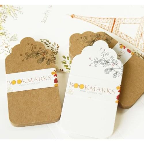 100pcs MIx Flower Design Kraft Gift Tags Valentines Day Wedding Party Decoration Hang Tags Packaging Labels DIY Bookmarks