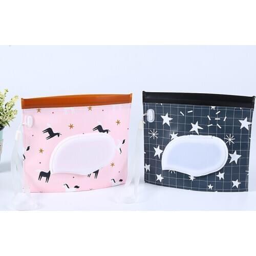 1Pcs Cleaning Wipes Case Wet Wipe Bag Reusable Portable Wipes Container Luminescence Rope Eco-friendly EVA 18*16CM