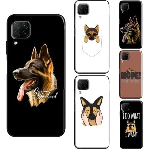 German Shepherd Dog Cartoon Case For Huawei P30 P20 P40 Pro Mate 10 20 Lite P Smart Z 2019 Nova 5T Honor 8X 9X 8A 10i