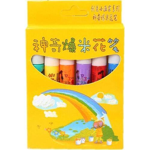 Kids Popcorn Foaming Colored Pen DIY Drawing Toy 3D Swell Graffiti Bubble Marker Pen Handmade Greeting Card Supplies