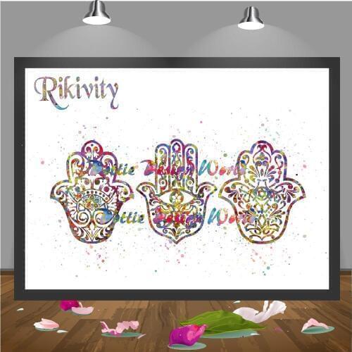 DIY Rikivity Original Yoga Hand of Fatima canvas painting Buddha OM poster print Pictures Living room Decoration gifts
