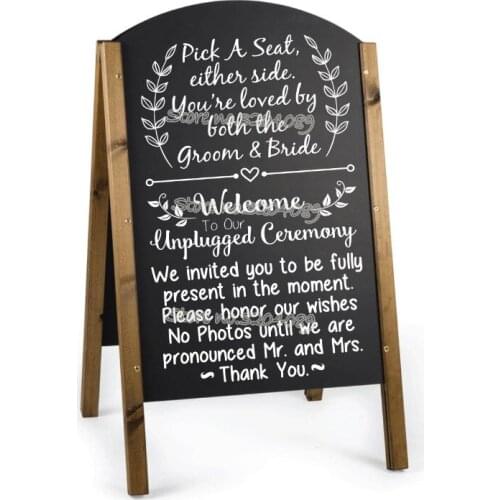 Two section wedding sign for your unplugged Wedding ceremony and Pick a Seat Board sticker choose a seat not a side sign EA526