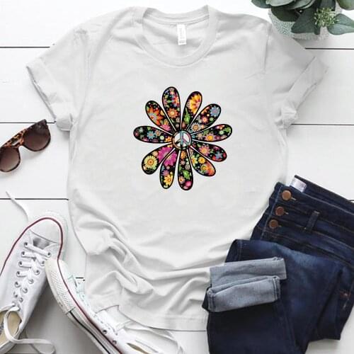 2020 New Colorful Vitange Flower Print Women Tshirts Casual Summer Round Neck Shirts Woman Tops Ladies Tshirt Female Clothes