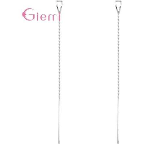 Geometric Triangle Long Tassel Drop Earrings For Women Girl Minimalism Ear Line Dangle Earing 925 Sterling Silver Oorbellen Gift