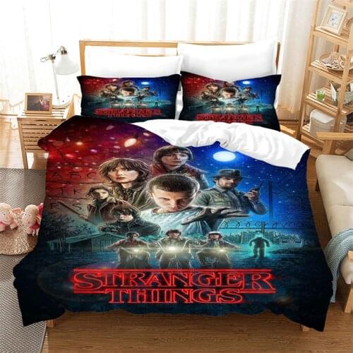 Home Textile Horror Movie Stranger-Things Bedding Set 3d Printed Duvet Cover Set Pillowcase Twin Full Queen King Drop Shipping