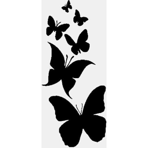 Creative Decal Vinyl Butterfly Hibiscus Flower Car Sticker Auto Decoration Black/Silver13cm*6cm