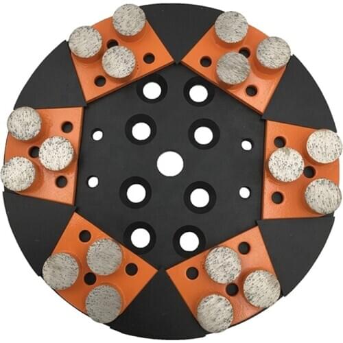KT51 Metal Bond Diamond Grinding Block Lavina Grinding Pads with Three Round Segments for Concrete Terrazzo Floor 12PCS