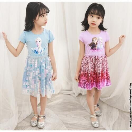Summer Frozen Elsa Girl Dress Ball Gowns Kids Dresses For Girls Party Princess Girl Clothes For 2-12 Year Birthday Dress Disney