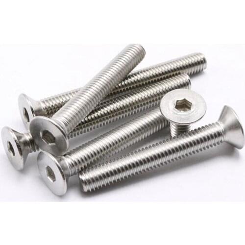 M4x 6-20mm 304 Stainless Steel Hex Allen Socket Countersunk Head Screws DIN7991 Pitch 0.7mm