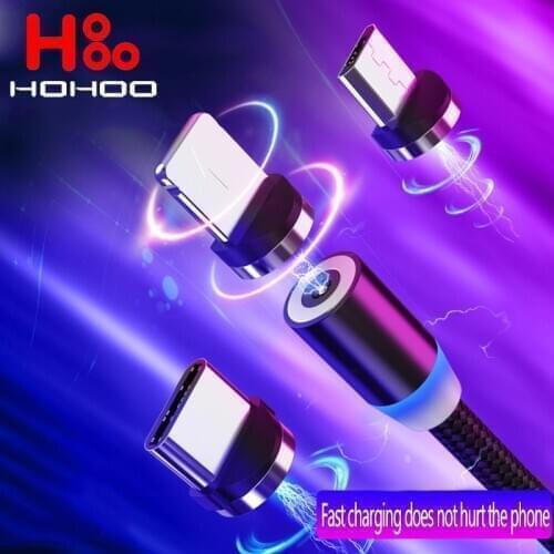 HOHOO Magnetic USB C Cable For iPhone Samsung huawei Android Fast Charging Magnet data cable Type C Cable Mobile Phone Cord Wire