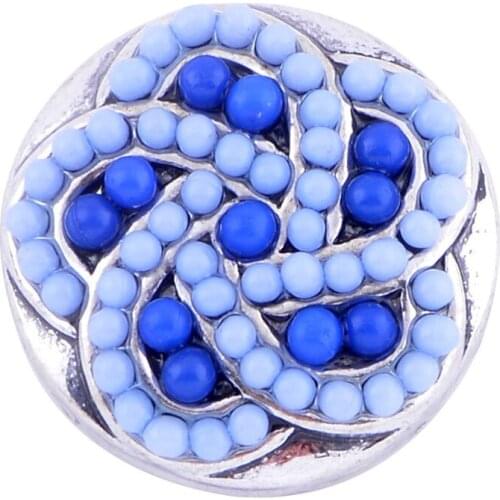 MDB18-273 30PCS Rhinestone Rotating Flower Snap Button Charms lot Jewelry 18mm 20mm for Snap Button Bracelets Jewellery