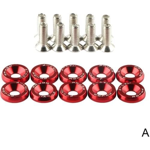 Car Modification Washer Screw Accumulator Nuts Bumper Screw Washer License Pad Plate Decoration & Bolts
