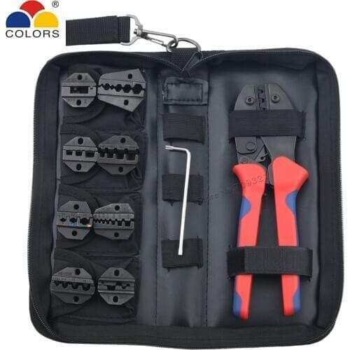 Crimping Pliers Kit Coaxial Cap MC4 Solar Connector Tube Plug Non Insulated Nake Terminals Jaws Set Multifunction Hand Tools