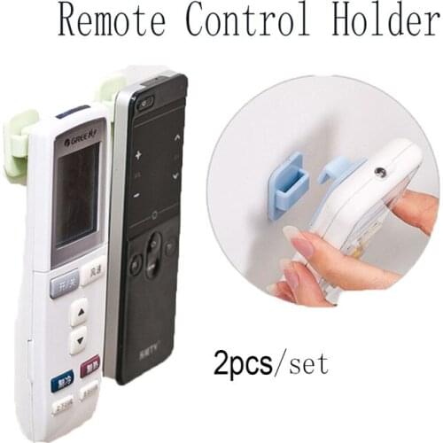 NEW Plastic Sticky Hook Set Remote Control Holder 2Pcs/set TV Air Conditioner Key Practical Wall Storage Holder for TV Remotes