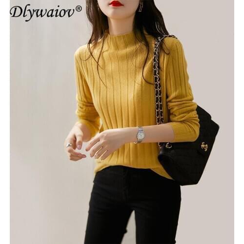 Solid Turtleneck Pullovers Sweater Female Knitted Sweater Korean 2020 Women Autumn Casual Soft Tops Winter Jumper New Femenino