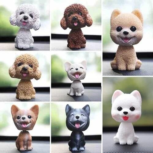 Moving Head Dog Ornaments Cute Nodding Ornaments Gift Car Interior Resin Dog Ornaments