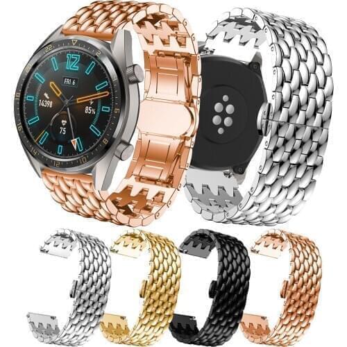 Suitable for Samsung gears3 / Galaxy watch 46mm / Huawei gt2e glory watch dragon Alloy metal smart watch strap wristband
