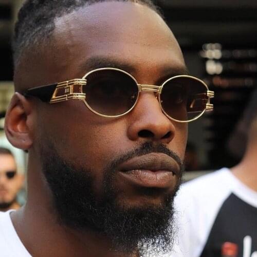 Vintage Small Oval Punk Sunglasses For Men New Brand Alloy Hip Hop Sun Glasses Women Gradient Sexy Shades Male Rock Eyewear