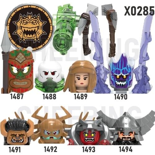 Medieval Warfare Building Blocks Evil Dwarf Four Arm Stone Magic Cannibal Educational Action Figures Toys For Children X0285