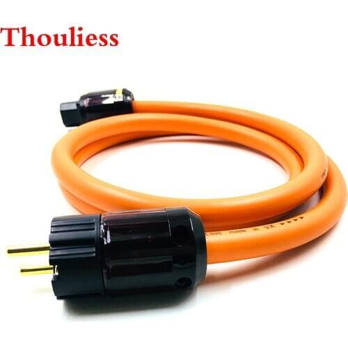 Thouliess HIFI Gold-plated Plug EU Schuko AC power Cable HIFI AC Power Cord Cable with LINN K800 5N OFC Pure Copper Cable