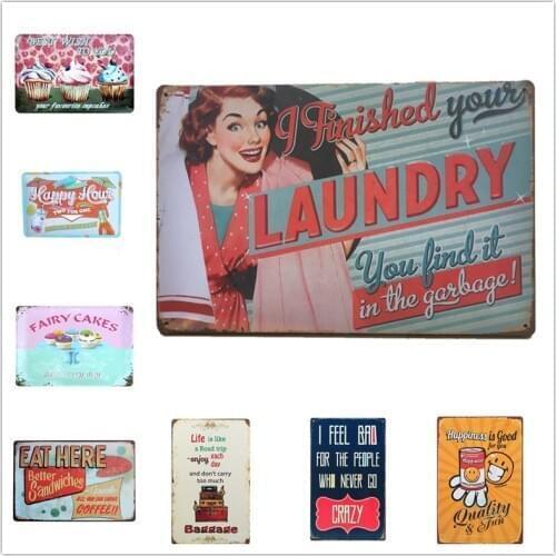 Vintage Tin Sign Metal Plaque Bar Pub Food Kitchen Home Retro Poster Painting Wall Decor Signs Customizable