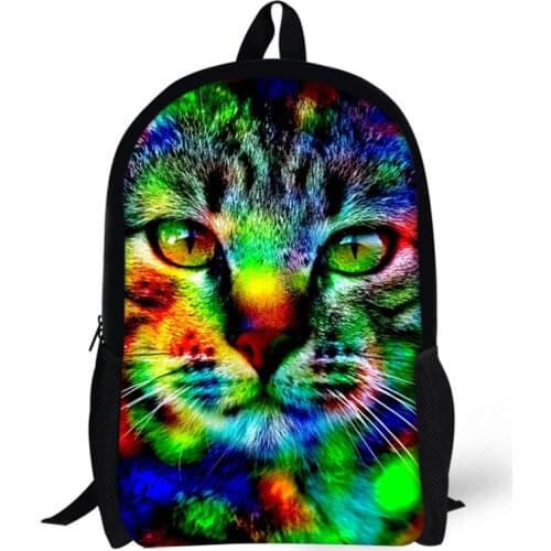 School Backpack Set Animals Cat Printing School Bag Kids Bagpack For Teenage Boys Girls Student Book Bags Schoolbag