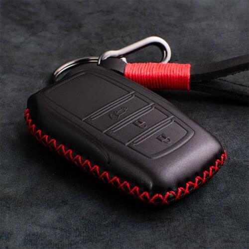 1X Genuine Leather Remote Key Case Fob Shell Key Cover Skin Holder For Toyota Hilux Fortuner Land Cruiser Camry 2017 2018 2019