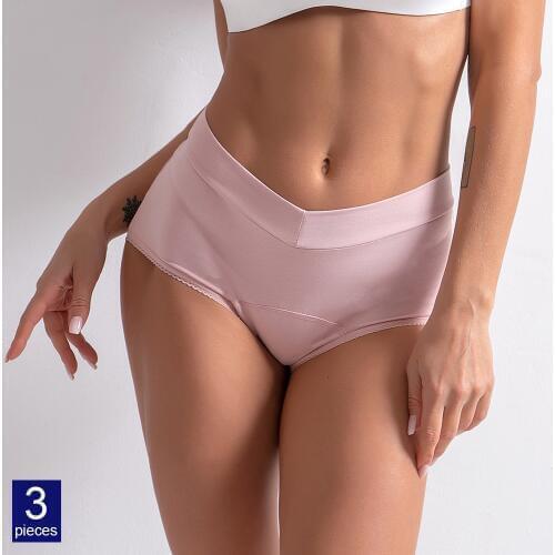 3Pcs/sSet Leak-Proof Menstrual Panties Women & Incontinence Underwear Period Pants Menstruation Warm Cotton Panty Wholesales