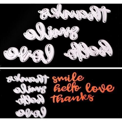 4pcs x Letters Embossing Cutting Dies Stencil Card for Scrapbooking Album Art DIY