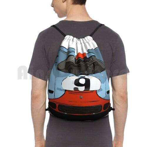 917 Le Mans Backpack Drawstring Bags Gym Bag Waterproof Car Autos Top Test Drive Supercar Driving Gear Cars Review Track