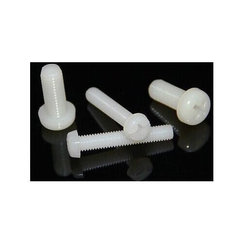 Free Ship 100pcs M2.5 x 10mm Nylon screws round Phillips pan head screws White