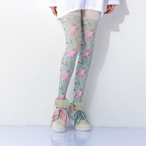 Colorful Marine Wind Pattern Printed Women Pantyhose Free Shipping
