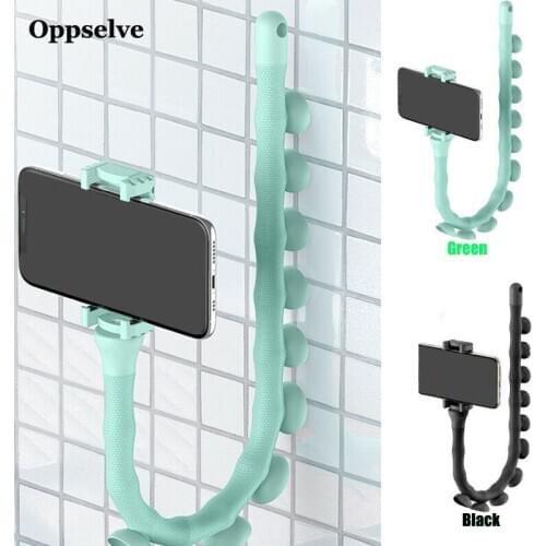 Flexible Lazy Holder Foldable Suction Cup Stand Wall Desk Bicycle Caterpillar Portable Bracket for iPhone Huawei P40 P30 Samsung