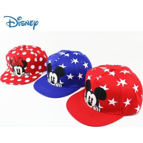 Disney Marvel Cartoon Mickey Minnie Childrens Hat Kids Boys Girls Baseball Cap Flat Brim Hip Hop Cap Snapback Hat 3-8 Years Old