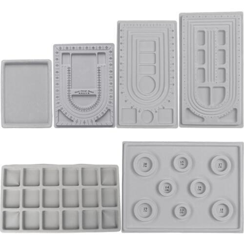 Drop&Wholesale Flocked Bead Board Bracelet Beading Jewelry Organiser Tray DIY Craft Tool APR28
