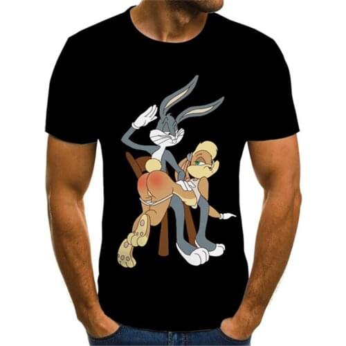 Cartoon Lola Bunny Rabbit 3D Printed T Shirts Tee Men Clothing Tops Ropa Hombre 2021 Summer anime Streetwear tshirt 6xl
