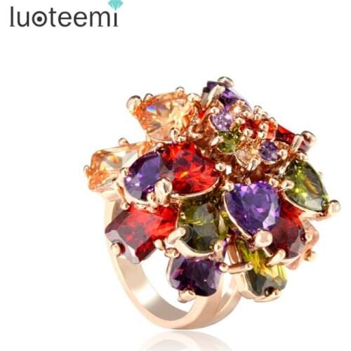 Кольца с кристаллами LUOTEEMI China At AliExpress