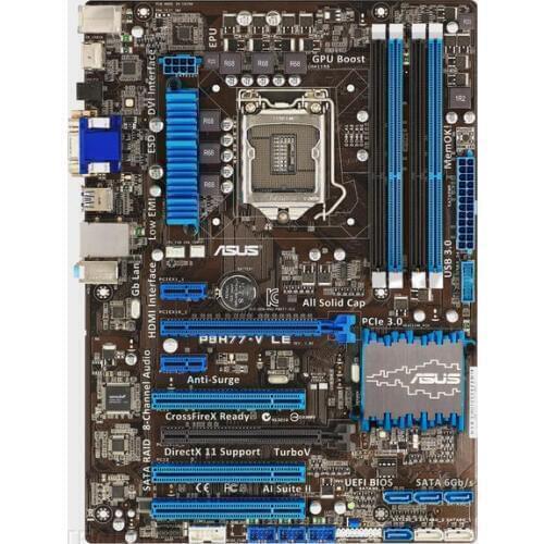 Used,Asus P8H77-V LE Desktop Motherboard H77 LGA 1155 22nm i3 i5 i7 DDR3 32G SATA3 USB3.0 ATX