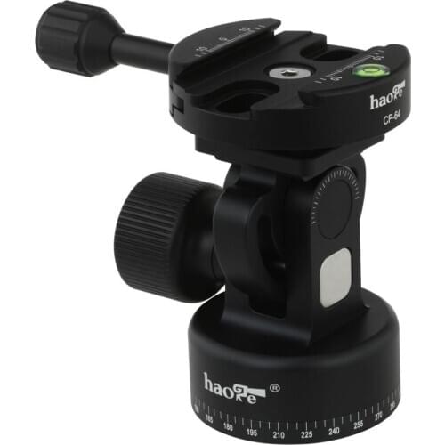 Haoge Metal Tripod Monopod Tilt Head features Panning Base with 64mm Quick Release Clamp Compatible with Arca-Swiss Sunwayfoto