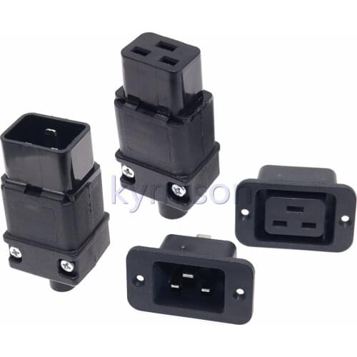 1Pair C19 and C20 Rewirable Plug Connector AC Power Outlet Wired Electrical Receptacle Adapter 16A PDU UPS Rewireable Connector