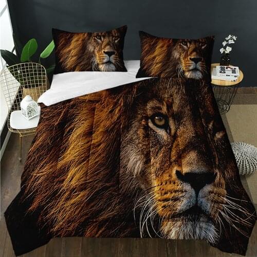 Fashion Modern Quilt 3D Print Jungle Wild Animals Lion Super Soft Quilting Custom Home Bedroom Decor Suitable For Adult Boys
