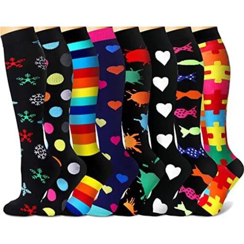 Pressure Socks Sports Compression Socks 8 Pairs Per Set Sports Elastic Stockings Set Compressive Sock