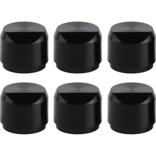 New 6pcs Aluminum Plastic Potentiometer Volume Knobs Audio Amplifier Effect Pedal Knobs Black 6mm D Shaft Hole for ZOOM A3