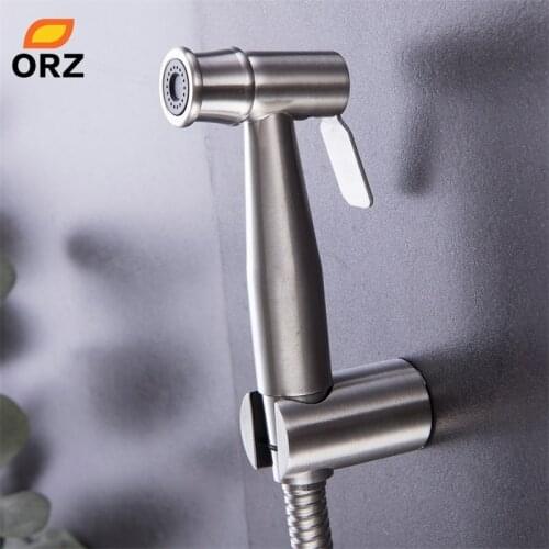 ORZ Stainless Steel Bidet Shower Set Handheld Hygienic Shower Douchette WC Shower Bidet Sprayer Gun wc bril Bathroom Equipment