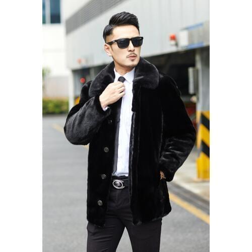 Real Fur Coat Men Winter Jacket Warm Natural Mink Fur Coat Mens Mink Jackets Coats 2020 Outerwear Parka 8858 KJ3092