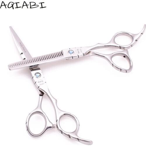 Professioanl Hair Scissors 6" Stainless AQIABI Shiny Thinning Scissors Cutting Shears Hair Scissors Hairdressing Supplies A1010